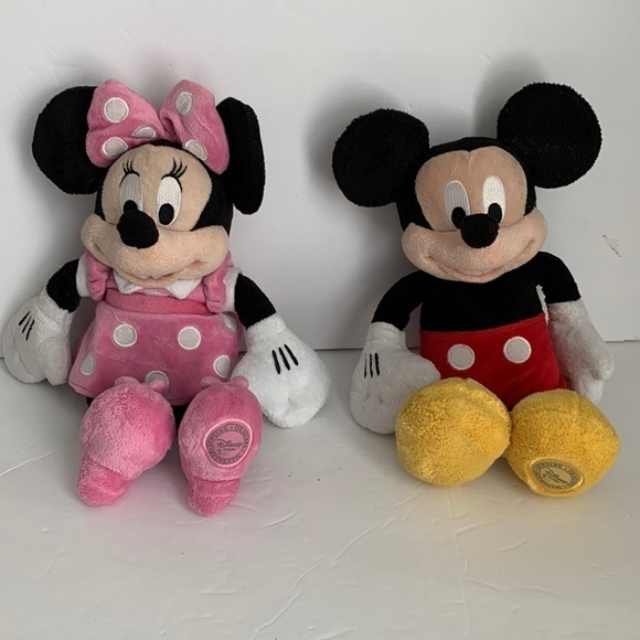 Mickey and Minnie Mouse Genuine Original Disney Store Stuffed Animals - Picture 1 of 7